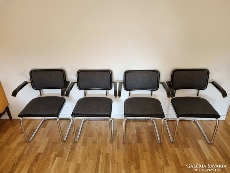Bauhaus tubular frame cesca chairs, 4 pcs