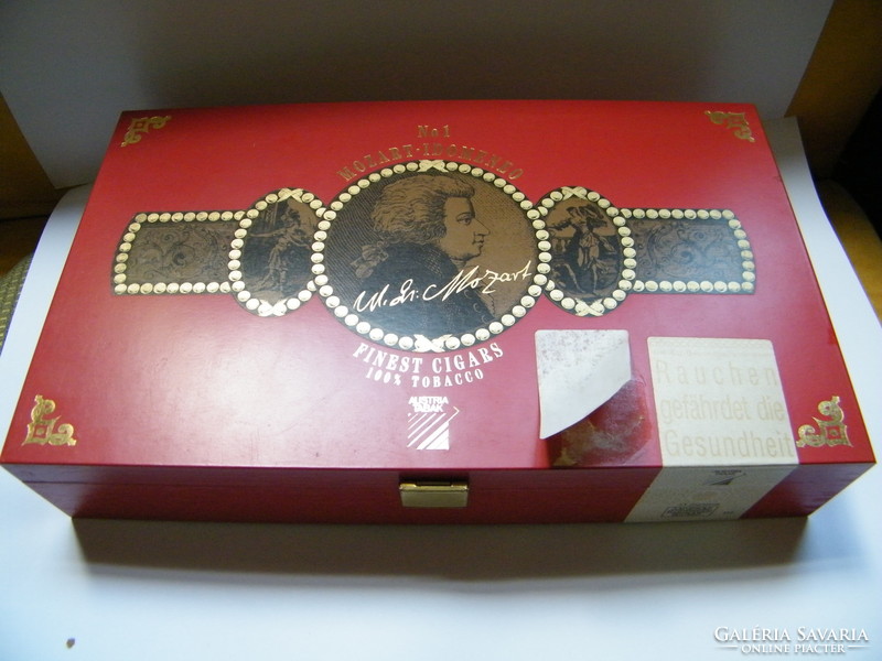Mozart cigar box made of wood