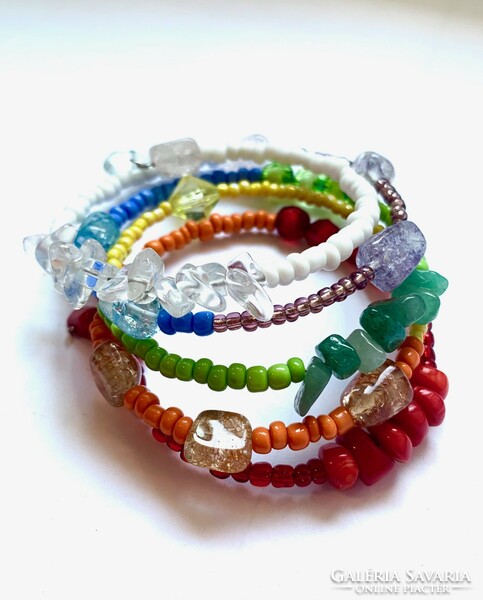 Chakra harmonizing bracelet - 7 chakra bracelet - gemstone bracelet -  m/l flexible size!