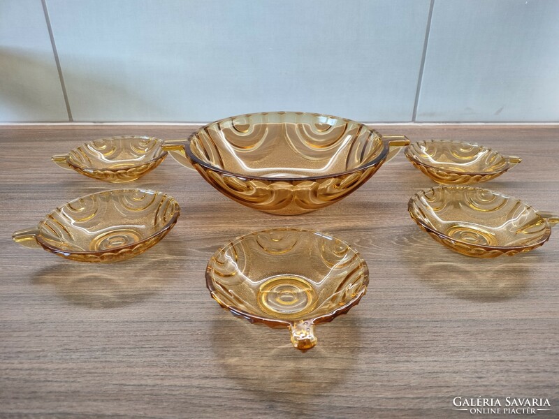 Set of 6 amber dessert glasses