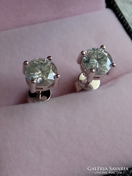 Moissanite diamond 2 ct 925 silver earrings