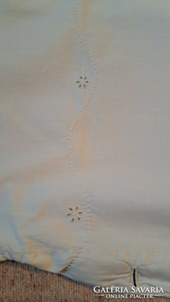 White, hand-embroidered large pillow cover from Mariska's quilt