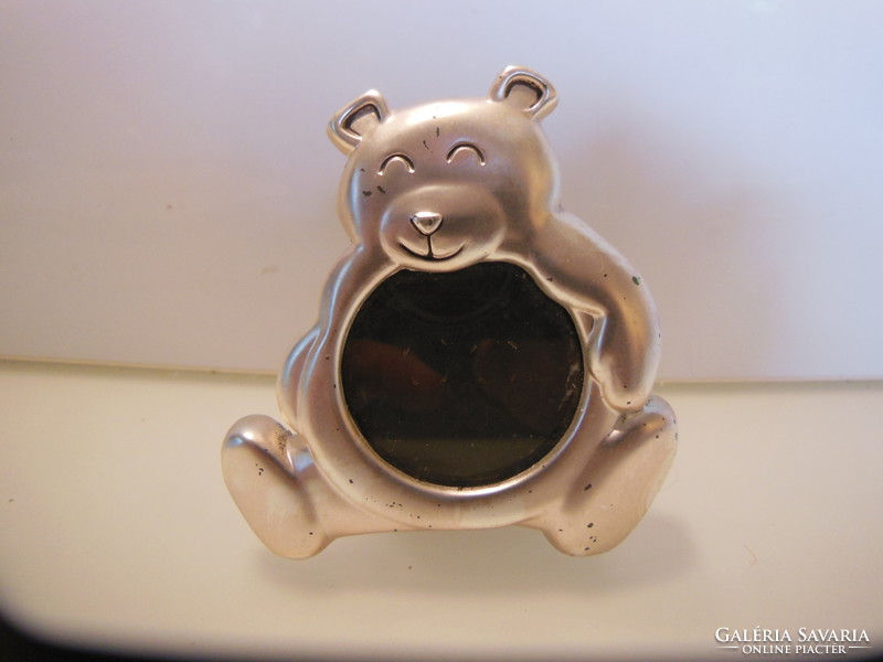 Photo holder - silver-plated - bear-shaped - English - 7.5 x 7 cm - like new