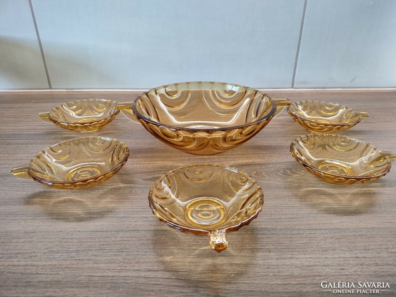 Set of 6 amber dessert glasses