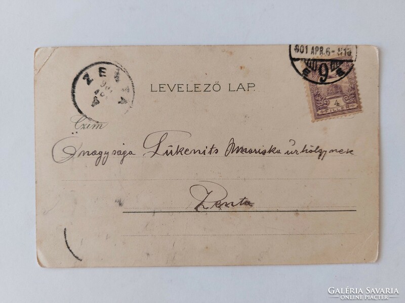 Régi húsvéti képeslap 1901 levelezőlap nyuszik