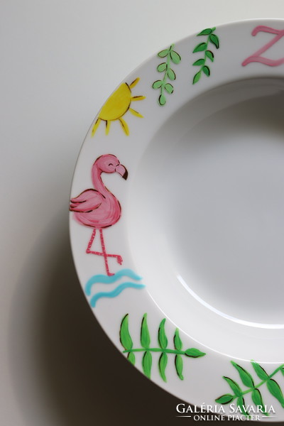 Festett tányér - Flamingó