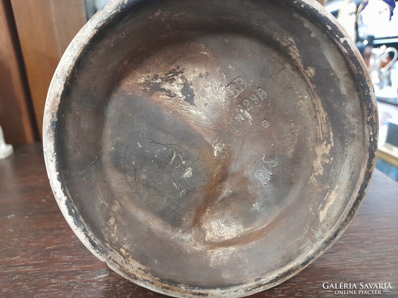 Alt Eichwald Bernhard,Bernard Bloch & Co 1895-1898, Majolika Terrakotta Zenész Lány Szobor. 35 cm.