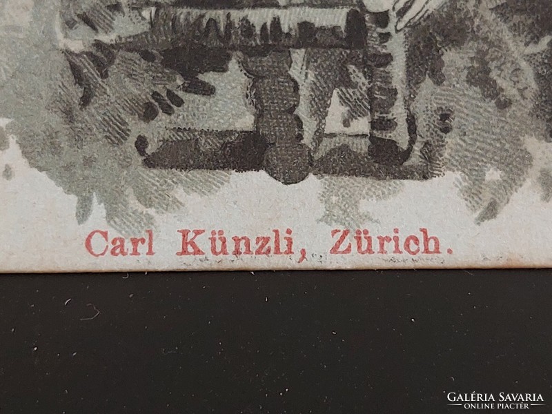 Régi képeslap Carl Künzli litho levelezőlap