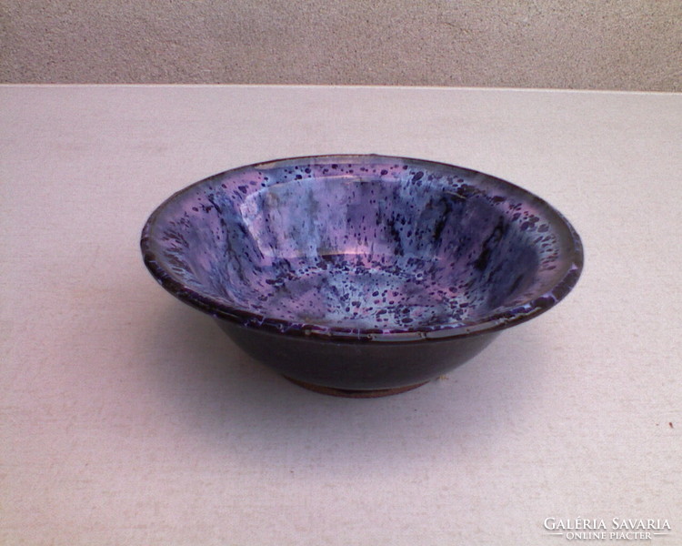 Blue round ceramic bowl