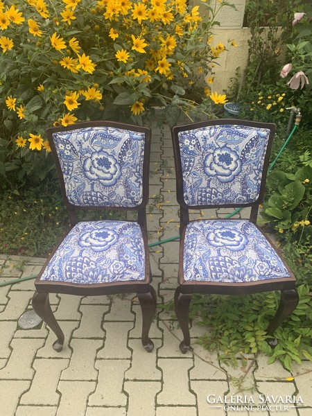 Bieder chairs with Meissen pattern restored