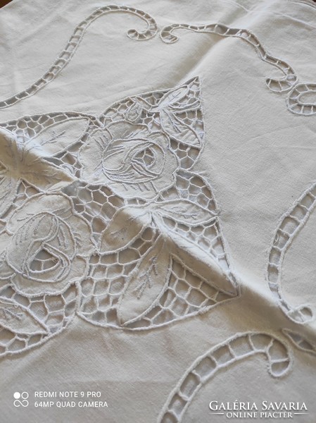 Old, embroidered (madeira), white pillowcase for sale
