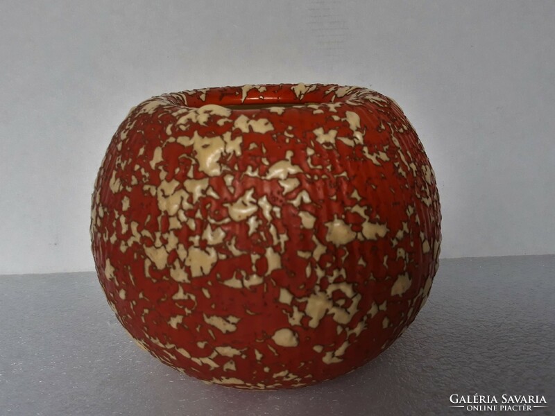 Nagyon mutatós retro kerámia Tófej gömb alakú váza