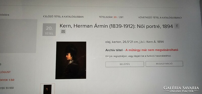 Kern Herman Ármin - female portrait