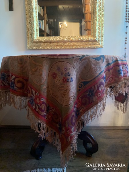 Hand-stitched antique tablecloth