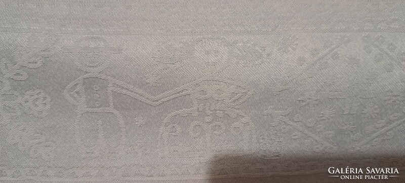 White damask large tablecloth (l4024)