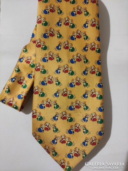 René chagal mouse pattern tie, real silk tie