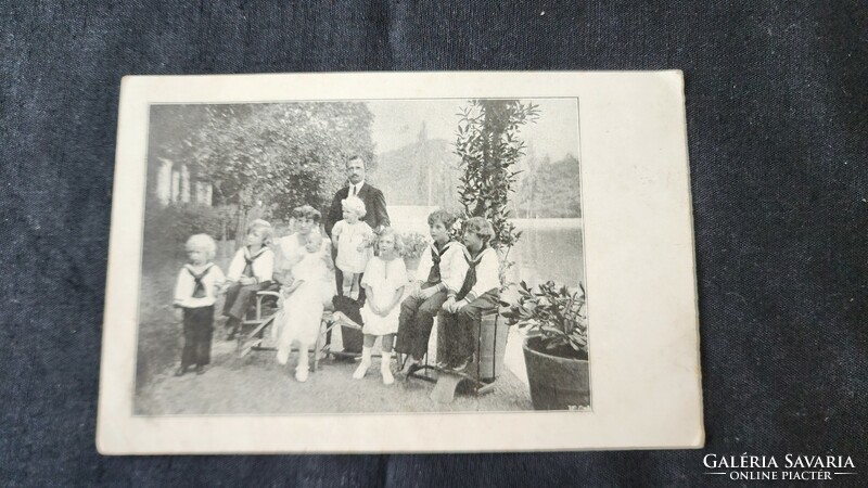 Last Hungarian king iv. Queen Károly zita + seven children's photo sheet 1921 period photo - postcard