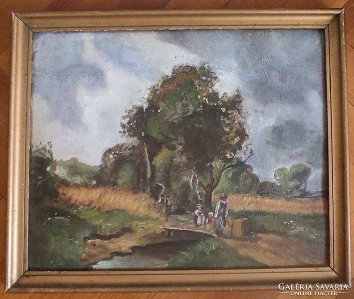 Rural life picture painting (oil painting)
