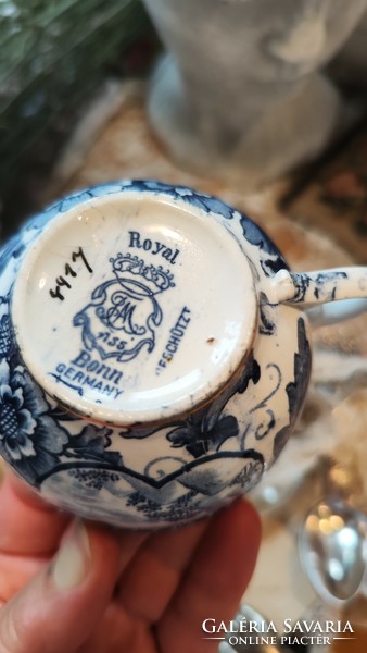 Antique royal bonn faience tea cup and saucer