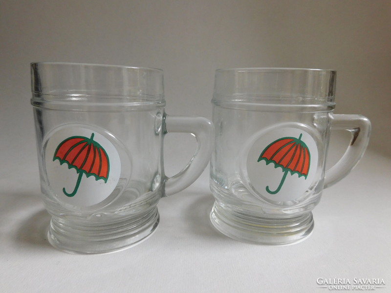 Salgótarján retro glass ovis mug with umbrella