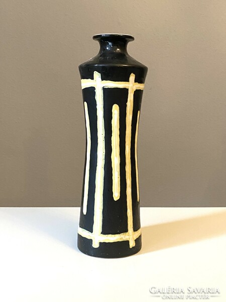 Retro ceramic vase by Illés Gyula with a narrowing shape of 33 cm