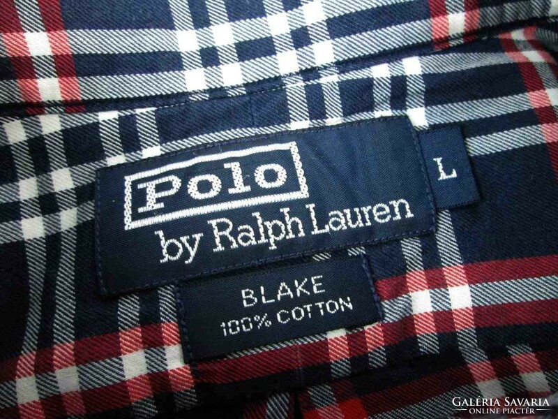 EREDETI RALPH LAUREN (L / XL) ELEGÁNS KOCKÁS RÖVID UJJÚ FÉRFI ING