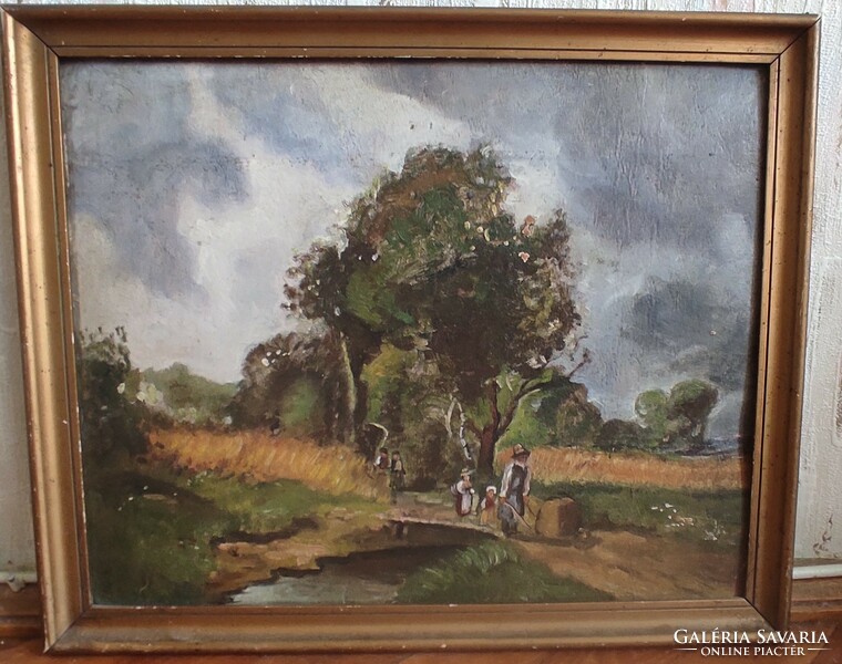 Rural life picture painting (oil painting)