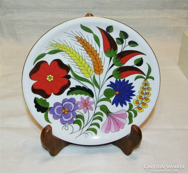 Wall plate - wall decoration - Kalocsa porcelain - 19.5 cm