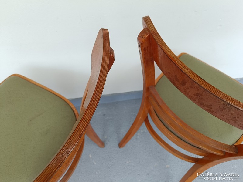 Retro szék bútor zöld műbőr ülőfelületes fa szék 2 darab 705 7775