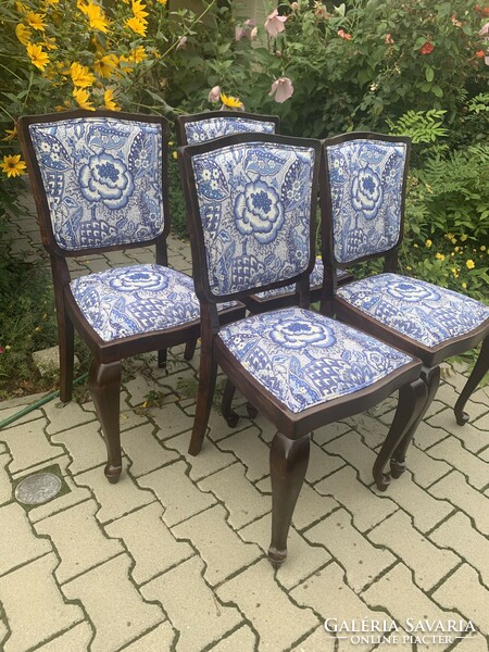 Bieder chairs with Meissen pattern restored