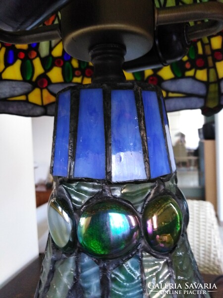 Tiffani álló lámpa - szitakötőkkel / 62 cm