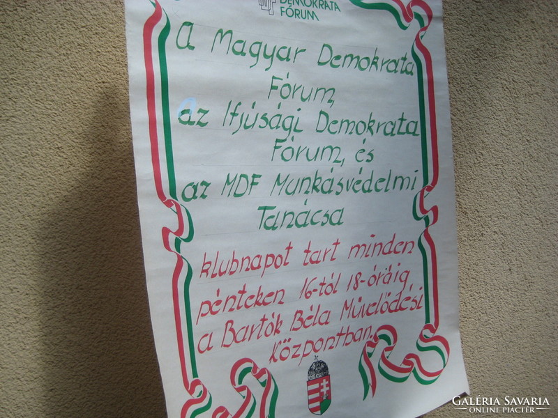 MDF   Választási plakát  , 1990 . Ifjúségi Demokrata Fórum   47 x 64 cm