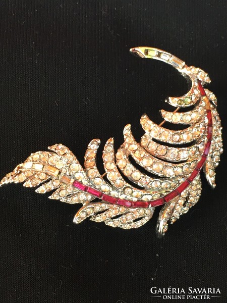 Brooch-special with crystals-silver-plated!!!