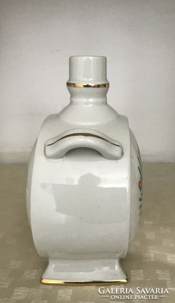 Kőbánya porcelain water bottle with folk pattern, gilding