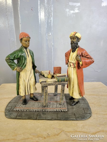 Viennese Arab scene book writer bronze statue