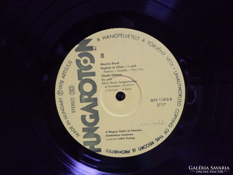 Retro hanglemez: Debussy, Chabrier, Ravel (komolyzene, lemez, 1978; SLPX 11876)