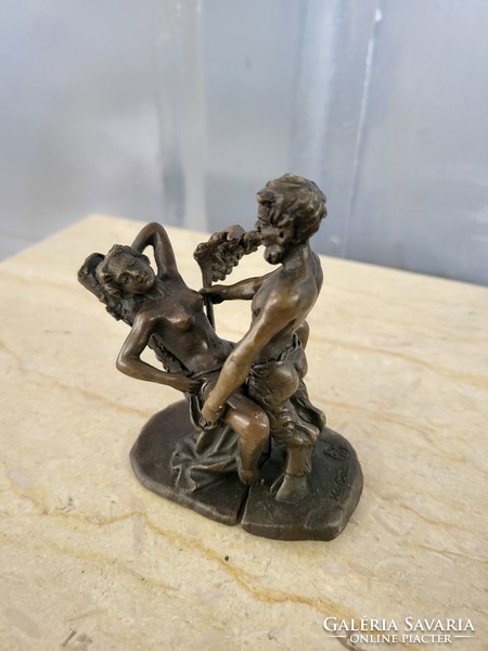 Faun and nymph Viennese bronze statue