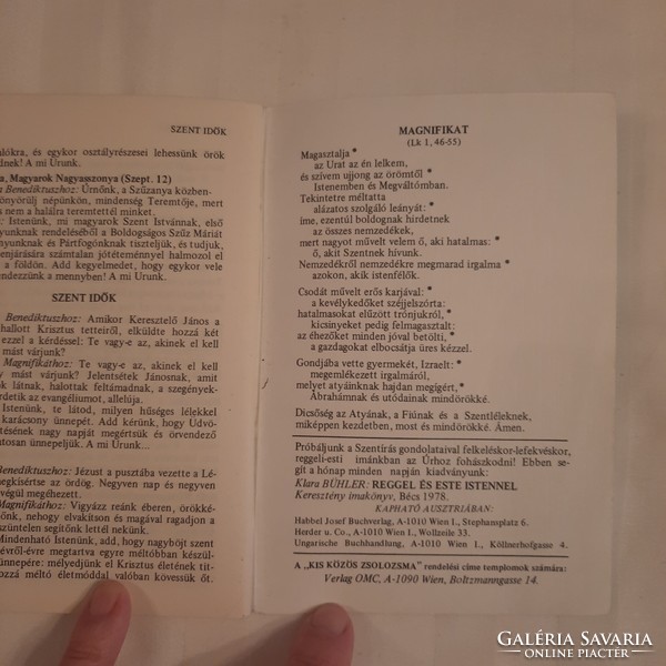 Dr. Török Jenő: Kis közös zsolozsma     Bécs, 1978