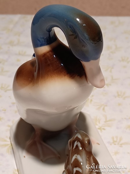 Royal dux porcelain duck with frog