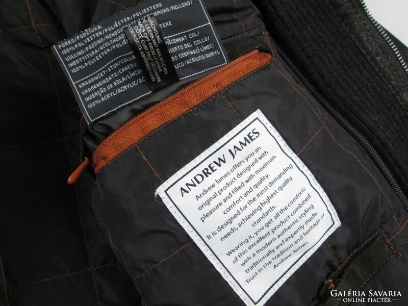 Original andrew james (van graaf) (xl, 50) dark brown men's leather jacket