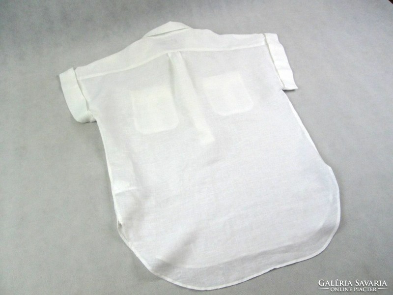 Original ralph lauren (s / m) elegant white short sleeve men's linen shirt