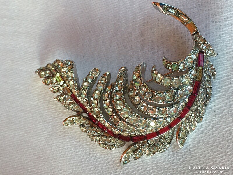 Brooch-special with crystals-silver-plated!!!