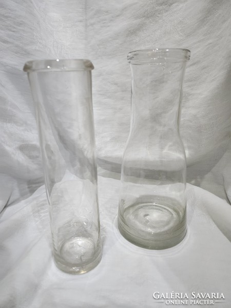 Antique blown bottles with broken milk 2 pieces in one