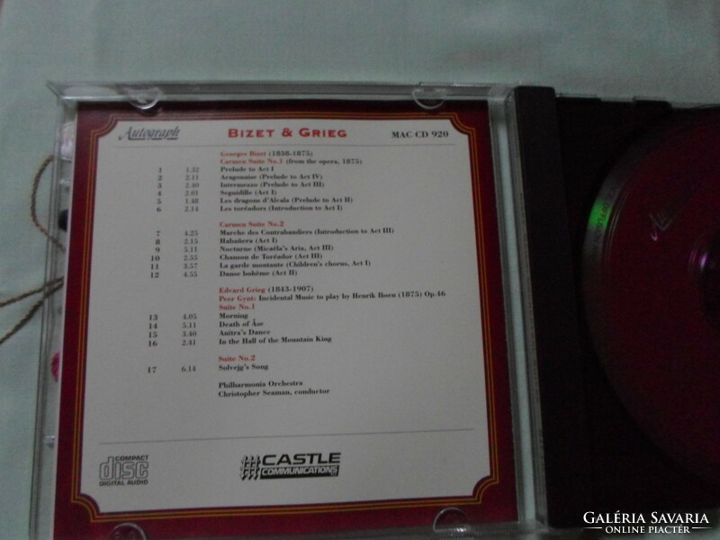 Bizet: Carmen; Grieg: Peer Gynt (CD; klasszikus zene)
