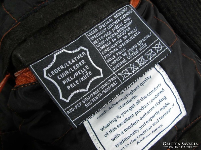 Original andrew james (van graaf) (xl, 50) dark brown men's leather jacket