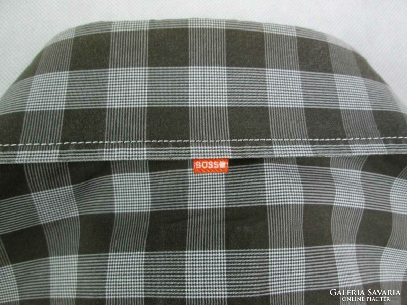 Original hugo boss (m) elegant checkered long-sleeved men's shirt