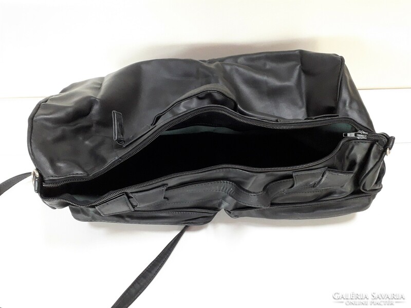 Folding faux leather handbag