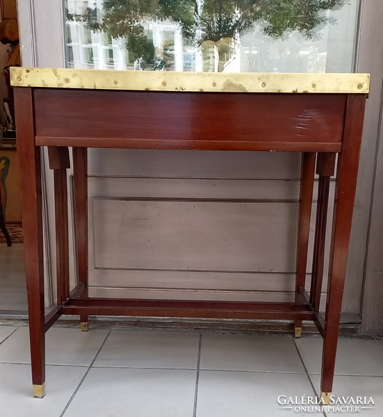 Table with drawers with copper decoration