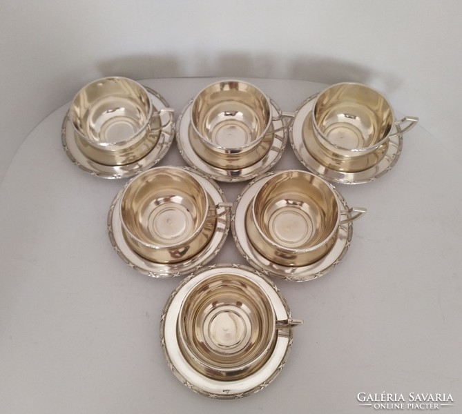 Silver 6-piece ribbon tea cup