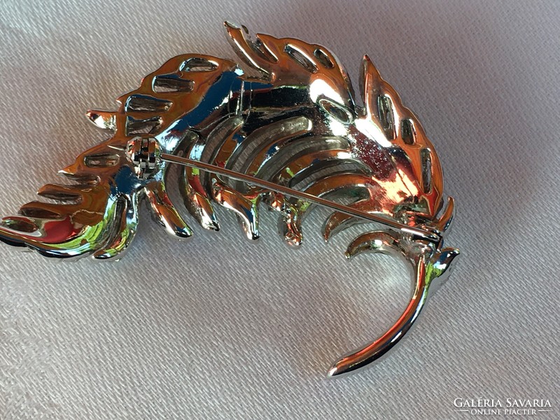 Brooch-special with crystals-silver-plated!!!